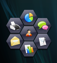 Hexagonal menu - normal image
