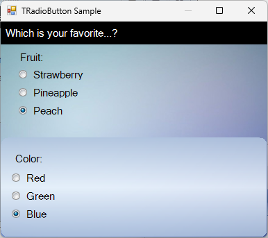 TRadioButton preview