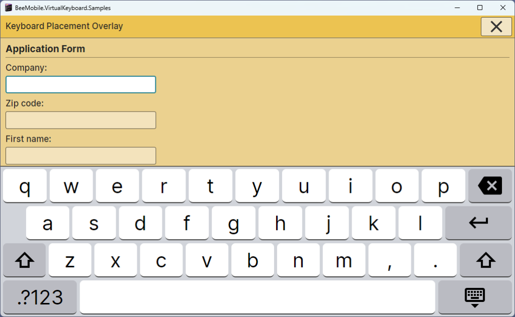 VirtualKeyboard preview