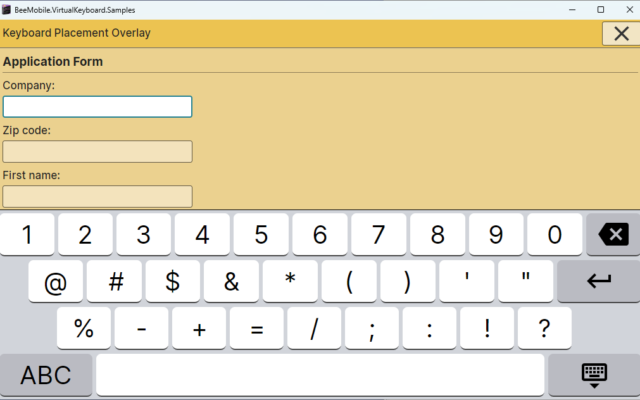 Virtual Keyboard with symbol keys Virtual Keyboard with symbol keys