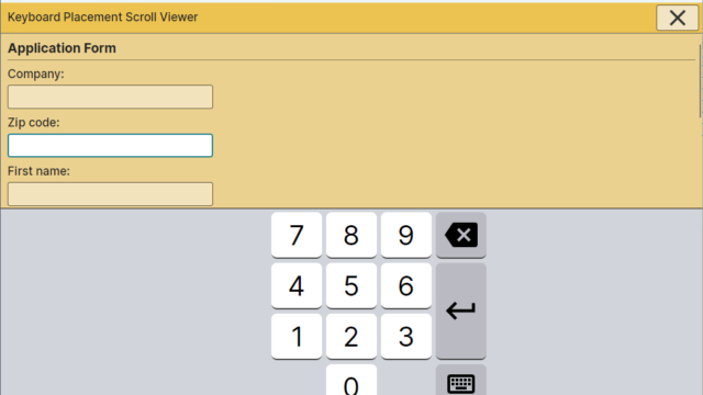 Virtual Keyboard - numeric layout