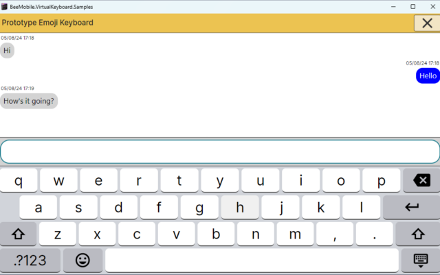 Virtual Keyboard use case demonstration: chat application