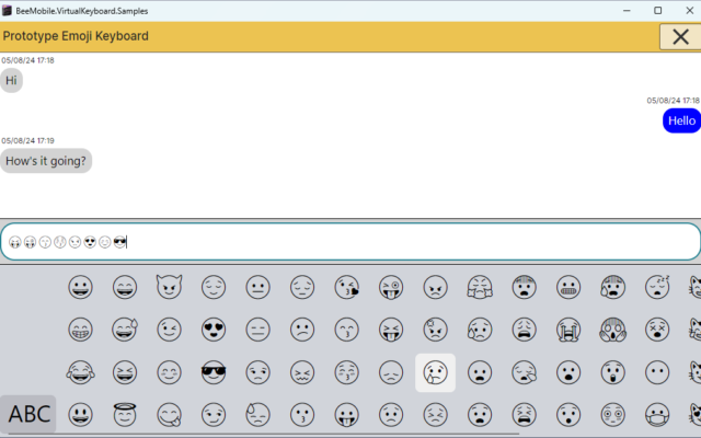 Virtual Keyboard with emoji symbol keys.