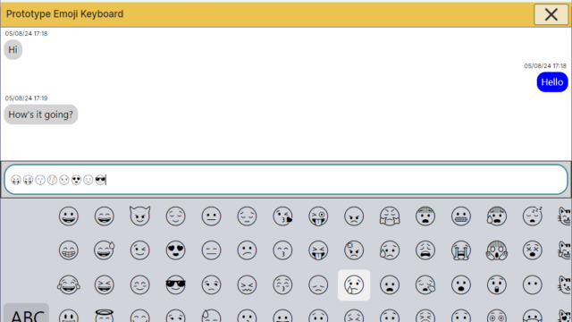 Virtual Keyboard with emoji symbol keys.